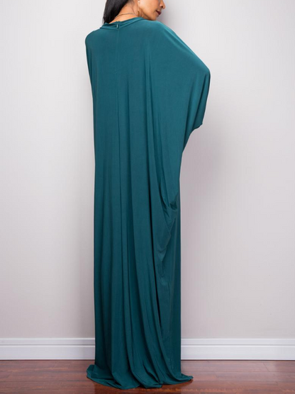 Casual Loose Round-Neck Long Sleeves Maxi Dress