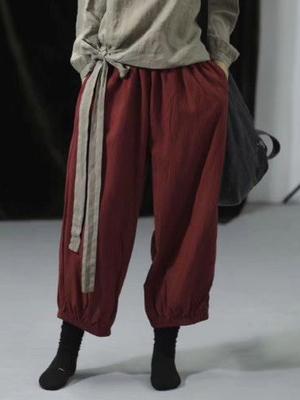 Vintage Comfort Loose Linen Bloomers Pants
