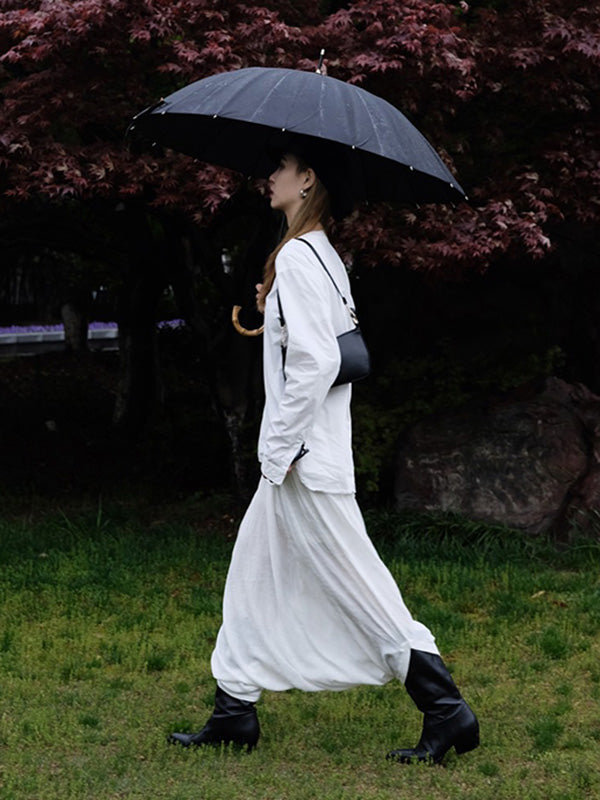 Casual Solid Color Asymmetric Empire Harem Capri-Pants