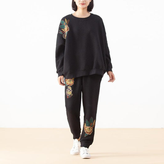 Embroidery Flower Pattern Cotton Women Suit