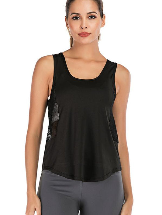 Side Mesh Solid Yoga Tanks