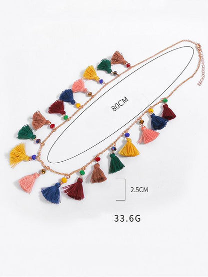 Cotton Alloy Tassel Necklaces Accessories