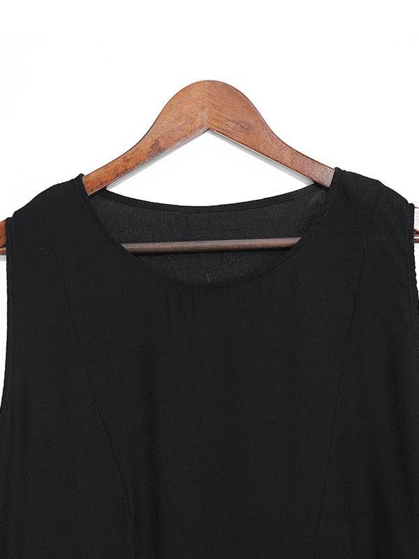 Original Solid Irregularity Sleeveless Dress