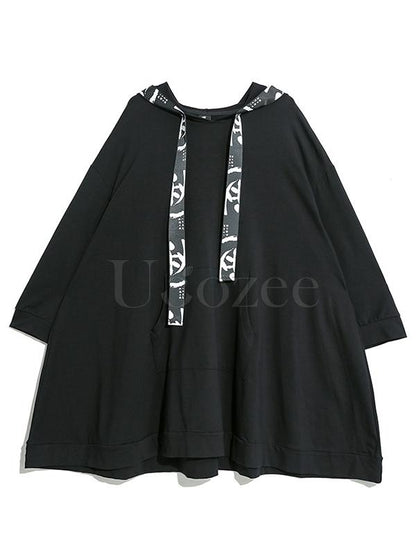 Casual Split-joint Hoodie Goth Sweatshirt Dress