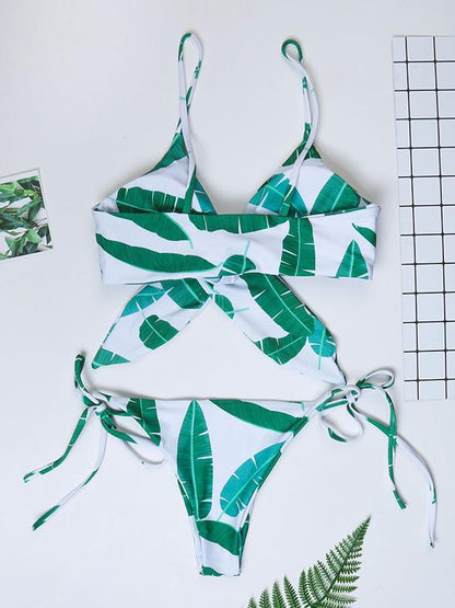 Lace-up Knot Bikini Swimsuit