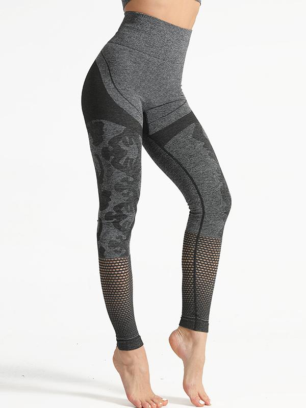 Camouflage Split-Joint  High-Waisted Sports Leggings
