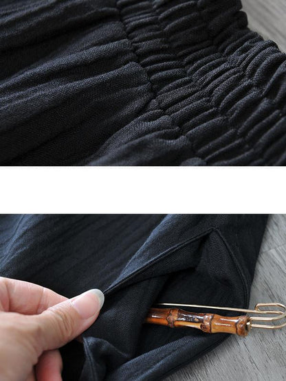 Buykud Casual Loose Comfortable Texture Harem Pants