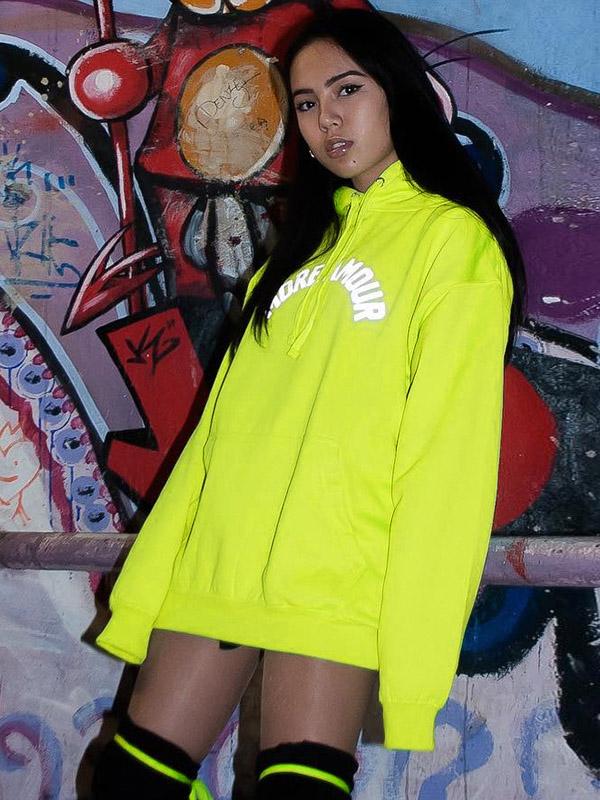 Loose Reflective Letter Printed Sweatshirt