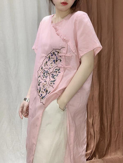Original Embroidered Buckle Irregularity Tops