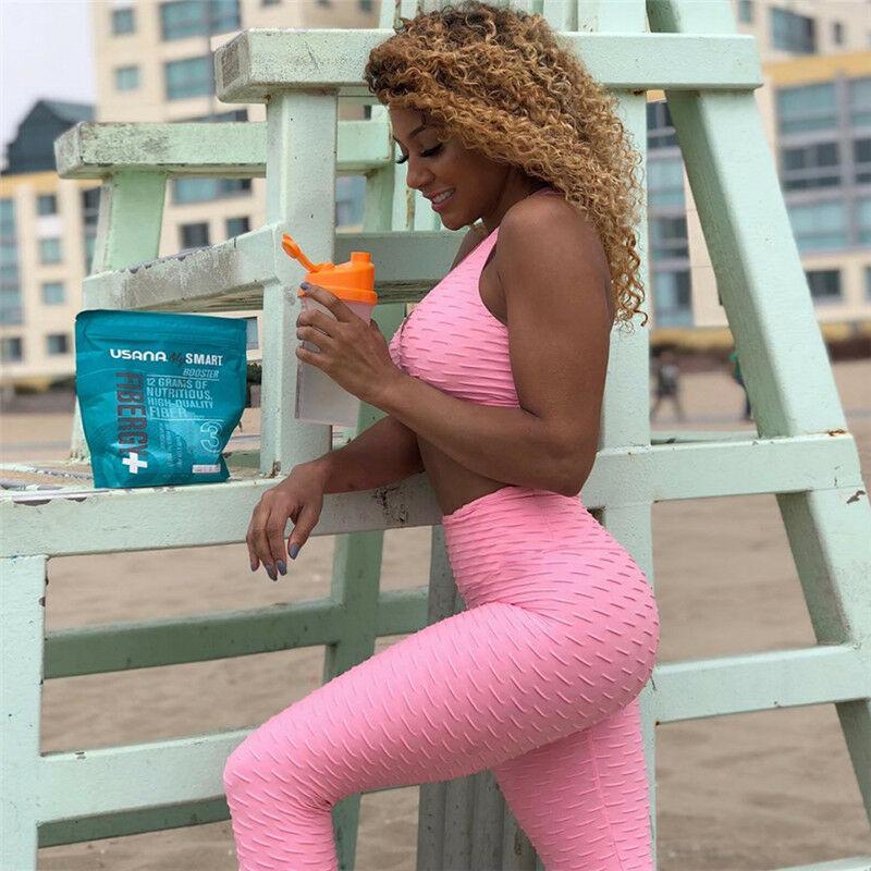 Yoga Solid V-neck Bra And Leggings Suits