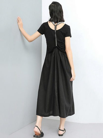 Fashion A-line Suspender Long Dress