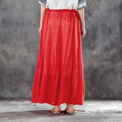 Casual Women Drawstring Ankle Length Lining Skirts