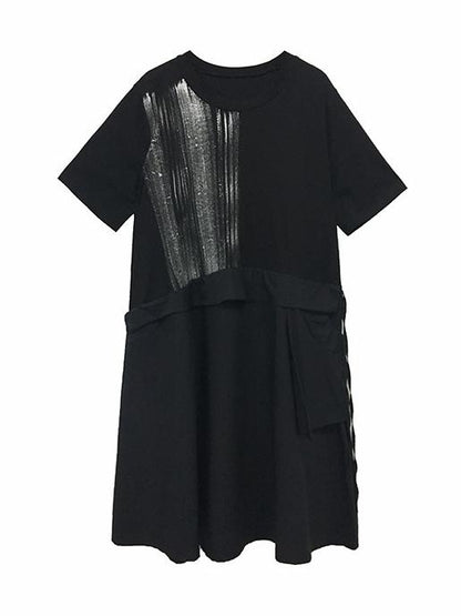 Loose Oversize Split-joint  Short Sleeves Dress