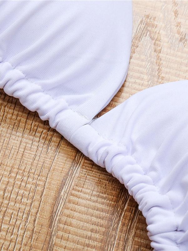 Gorgeous Embellished Triangles Split Bikini Swimsuit