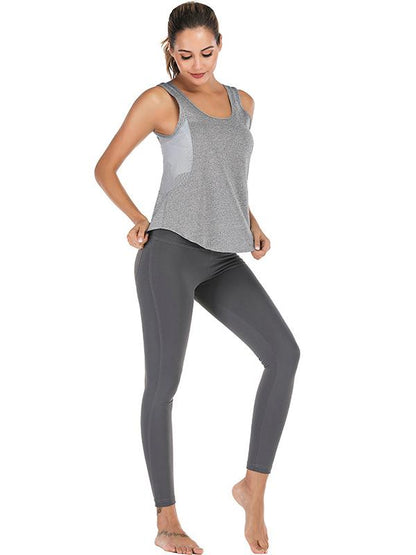 Side Mesh Solid Yoga Tanks