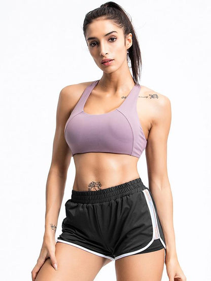Contrast Color Printed Breathable Sports Shorts