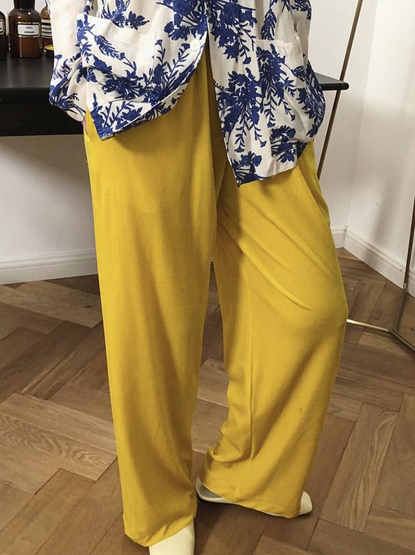 Velvet Wide-leg Loose Solid Empire Pants