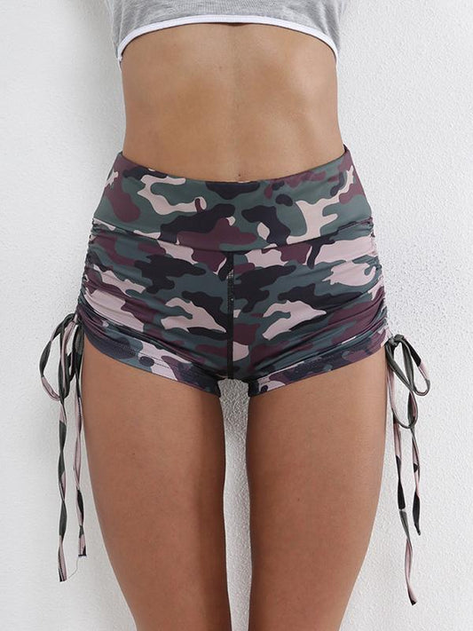 Camo Paneled Sports Shorts
