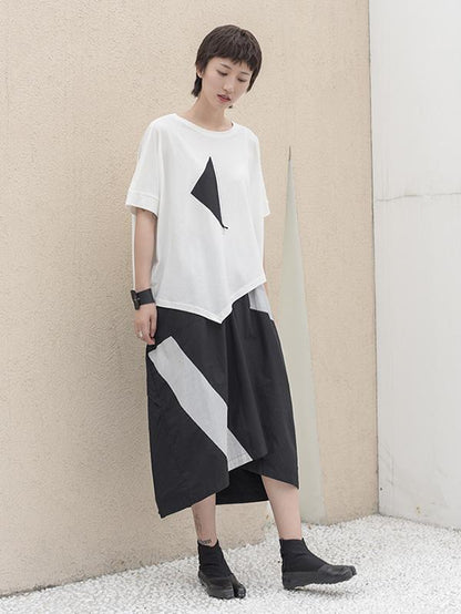 Simple Asymmetric High-low Oversize T-Shirt