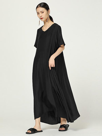 Casual Big Hem Cropped Long Dresss