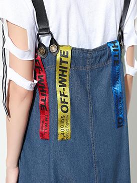 Loose Printed Jeans Jumpsuit