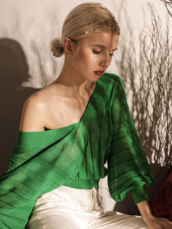 Vintage Flower Imitation Pearls Barrette Suit