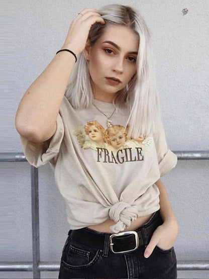 Casual Printed Short Sleeve Round-neck T-Shirt