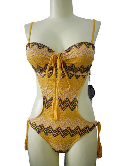 Stripe Knot Side One-piece Swimwear