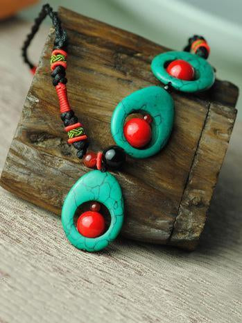 Vintage Handmade Turquoise Clavicle Necklaces Accessories