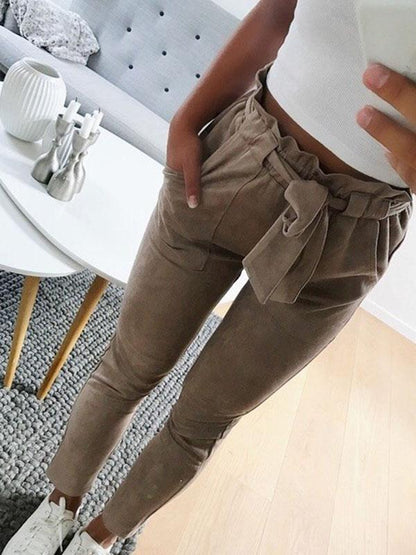 Fashion 3 Color Elastic Waist Casual Pants Bottoms