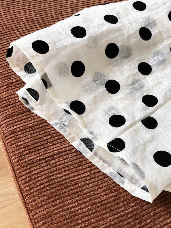 Original Polka-Dot Bishop Sleeve T-Shirts Tops