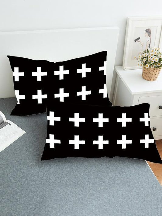 Crucifix Pattern Twain Pillow Case