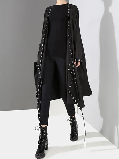 Casual Metal Split-joint Cropped Wind Coat