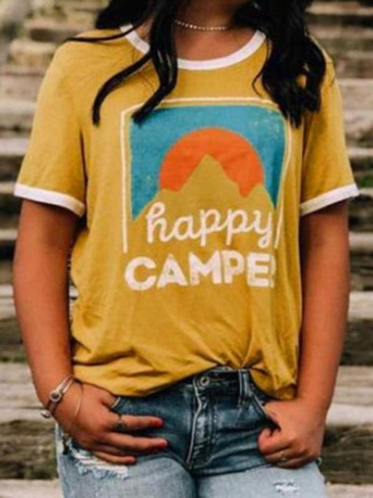 Yellow Half Sleeve T-Shirts Tops