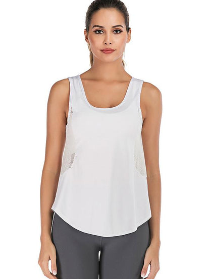 Side Mesh Solid Yoga Tanks