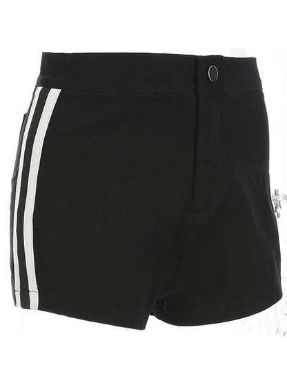 Side Stripe Stretch High Waist Shorts