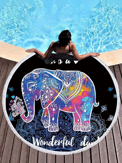 Elephant Phantom Round Beach Mats