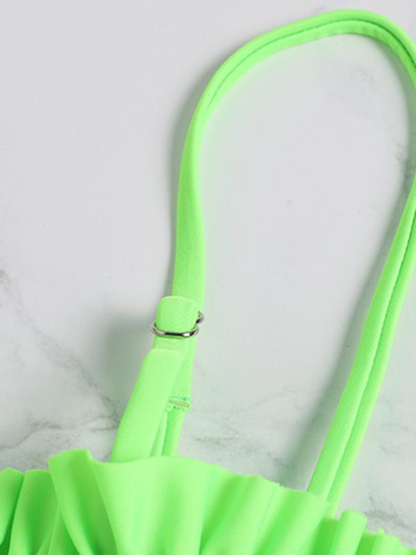 Ruffle Smock Bandeau Bikini Set