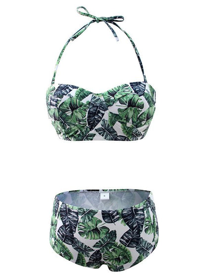 Floral High Waisted Bikini Set