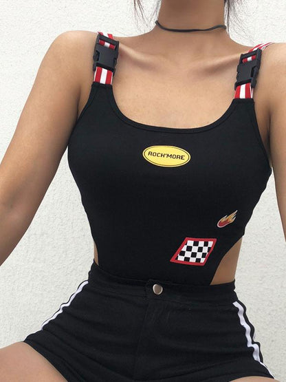 Buckle Graphic Printed Bodysuits