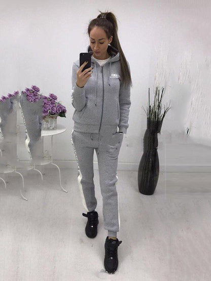 Casual Split-joint Straight Leg Sports Suit