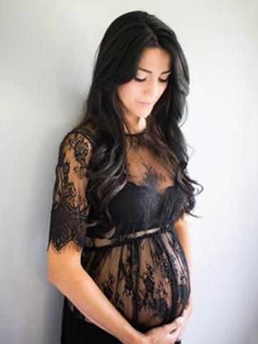 Maternity Lace Short Sleeves Cover-up