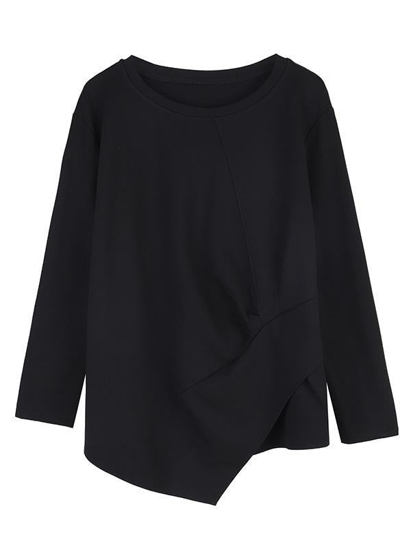 Original Irregularity Solid T-Shirts Tops