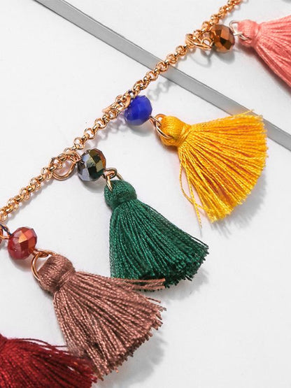Cotton Alloy Tassel Necklaces Accessories