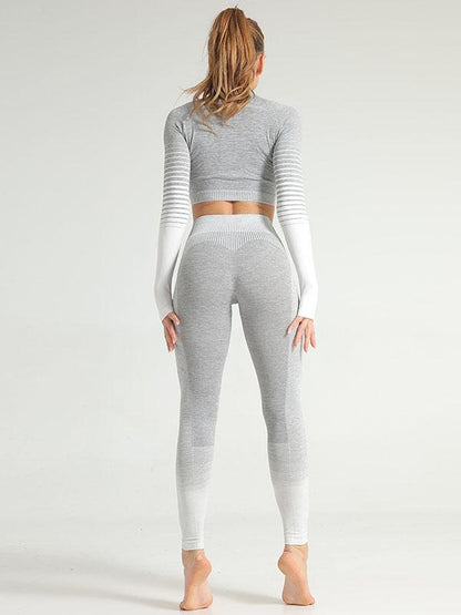 Stripe Knitting Yoga Suits