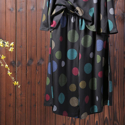 Casual Dot Wide Leg Pants Pullover Regular Long Sleeve Set