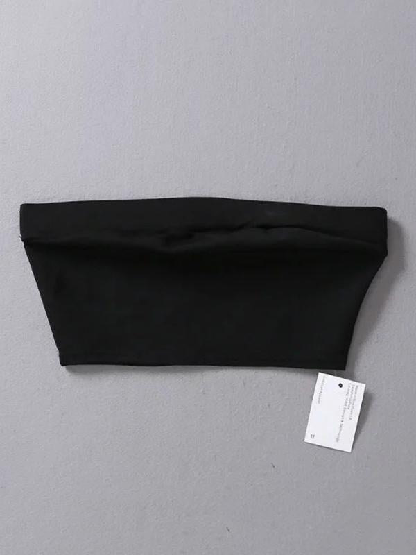 Elastic Wrap Sleeveless Strapless Vest Top