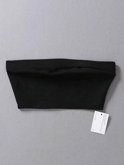 Elastic Wrap Sleeveless Strapless Vest Top