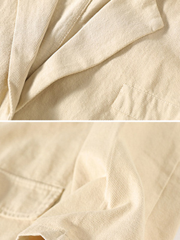 Simple Solid Color Notched Collar Batwing Sleeve Outerwear