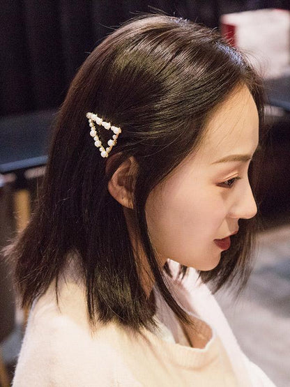 Hollow Faux Pearl Hair Clip Beaded Hair Clip